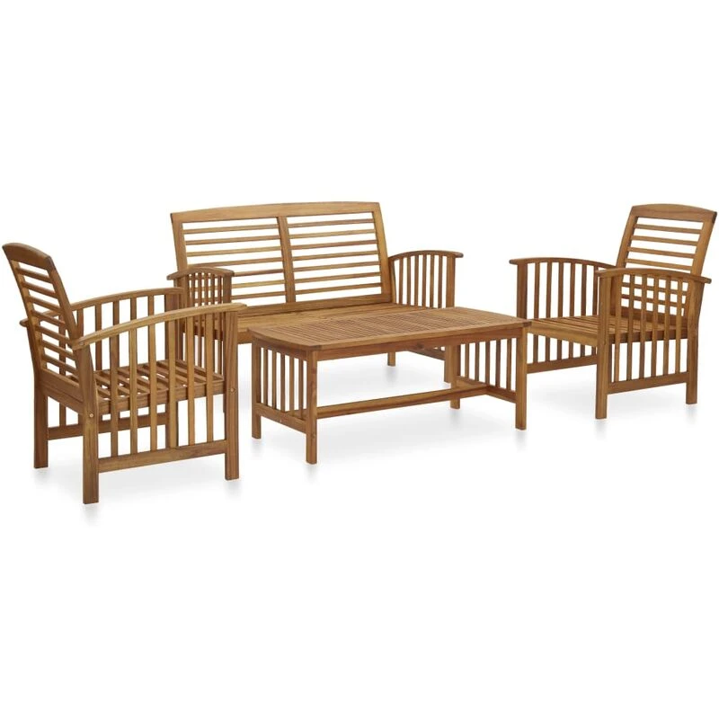 Image of VIDAXL 4 Piece Garden Lounge Set Solid Acacia Wood Vidaxl 8720286207505