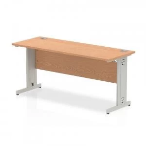 Image of Trexus Desk Rectangle Cable Managed Silver Leg 1600x600mm Oak Ref