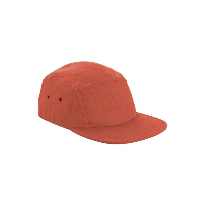 Image of Beechfield Beechfield Men Canvas 5 Panel Baseball Cap in Terracotta Terracotta One Size Male 5063377023930
