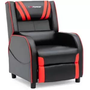 Image of Gtforce - ranger s faux leather gaming recliner armchair sofa reclining cinema chair red - Red