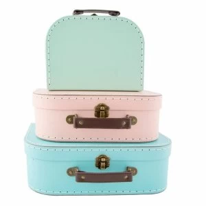 Image of Sass & Belle Pastel Retro Suitcase 3Pcs Set