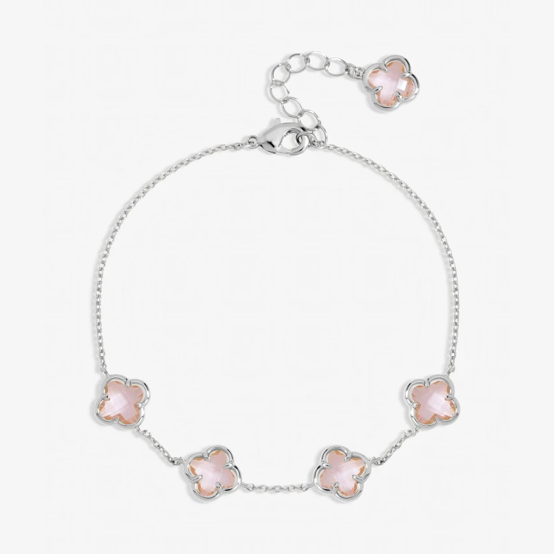 Image of Inicio Sterling Silver Rose Clover Bracelet - Gift Pouch Chain Bracelets One Size Silver 40045211000