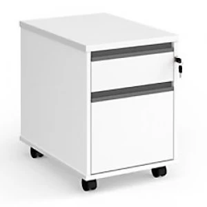 Image of Dams International Mobile Pedestal with 1 Lockable Shallow Drawer and 1 Filing Drawer Wood Contract 25 426 x 600 x 567mm White