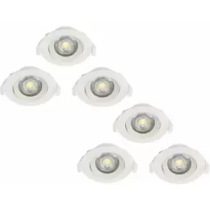 Image of Loops - 2 pack 3 pack Flush Adjustable Ceiling Downlight White Plastic 5W led
