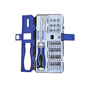 Image of Faithfull Ratchet Screwdriver and Socket Set Pack of 33