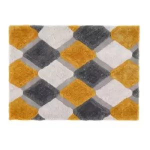Image of Origins 3D Geo Rug Shaggy Ochre 120 x 170cm