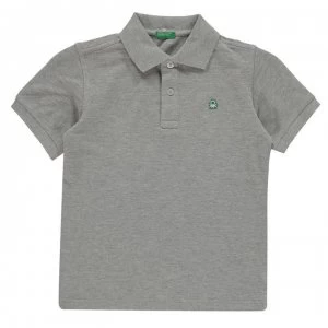 Image of Benetton Classic Polo Top - 501 Grey