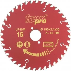 Image of Freud LP40M Solid Wood Cutting Circular Saw Blade 190mm 40T 30mm