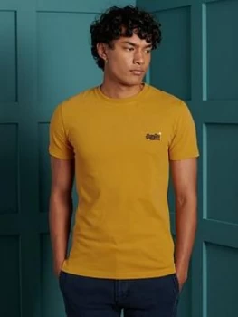 Image of Superdry Orange Label Vintage T Shirt, Gold, Size S, Men