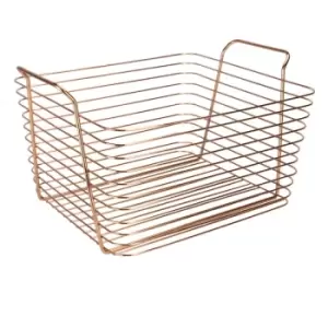 Image of Rose Gold Metal Storage Basket Large M&W - rose gold