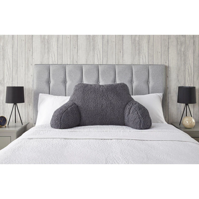 Image of Downland Teddy Fleece Cuddle Cushion Charcoal unisex One Size