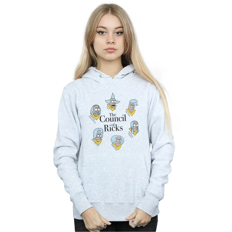 Image of Rick & Morty Council Of Ricks Hoodie Grey female