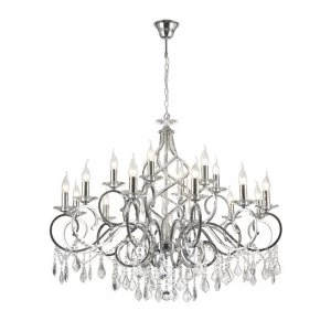 Image of Chandelier 18 Light E14 Polished Chrome, Crystal