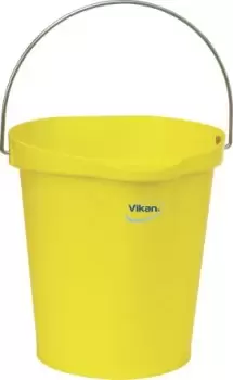 Image of Vikan 12L Plastic Yellow Bucket With Handle