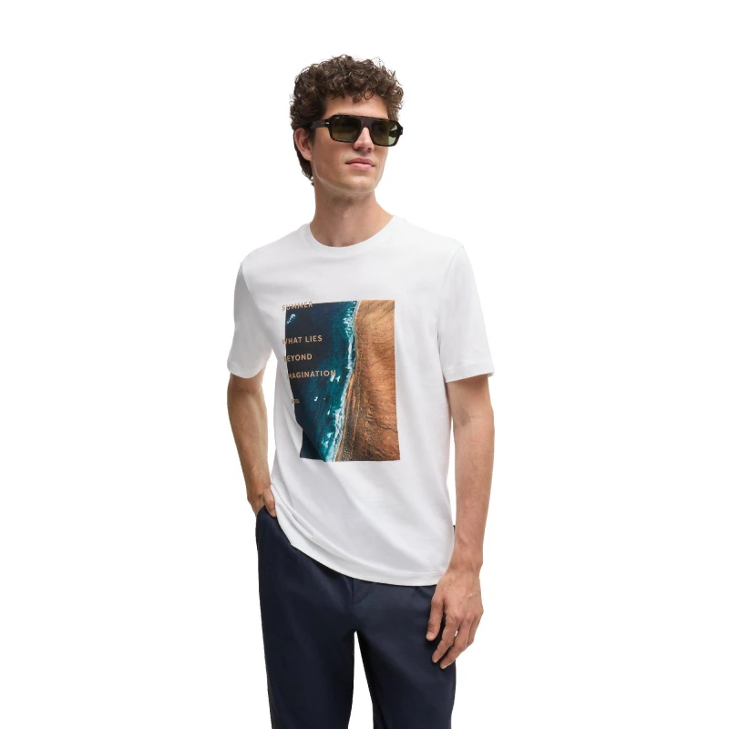 Image of Boss Mens Tiburt T-Shirt - White Male S