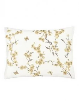 Image of Catherine Lansfield Embroidered Blossom Cushion - Yellow