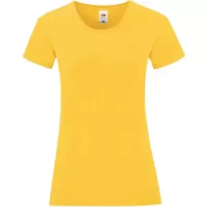Image of Fruit Of The Loom Girls Iconic T-Shirt (3-4 Years) (Sunflower Yellow)
