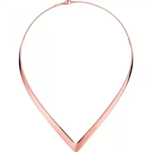 Image of Ladies Calvin Klein Rose Gold Plated Outline Choker Necklace