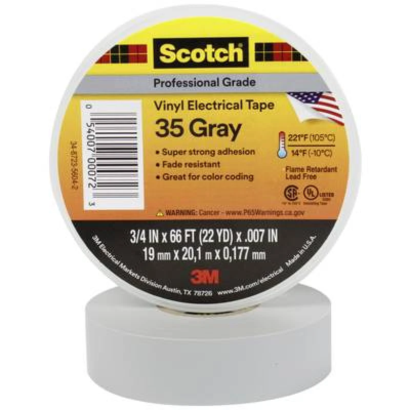 Image of Scotch Scotch Scotch 35 SCOTCH35-19X20GR Electrical tape Scotch 35 Grey (L x W) 20 m x 19mm SCOTCH35-19X20GR