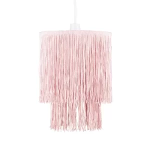 Image of Nabella 2 Tier Tassel Pendant Shade in Pink