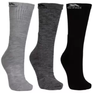 Image of Trespass Mens Jackbarrow Trekking Socks (Pack Of 3) (UK 7-11) (Carbon Melange/Stone Melange/Black)