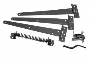 Image of Wickes Garden Gate Hinge Kit - Black