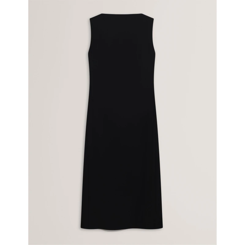 Image of Ted Baker Womens Pleat Midi Tea Dress Black female 8 (XS)