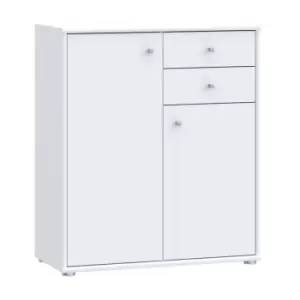 Image of FWStyle 2 Door 2 Drawer White Storage Cabinet