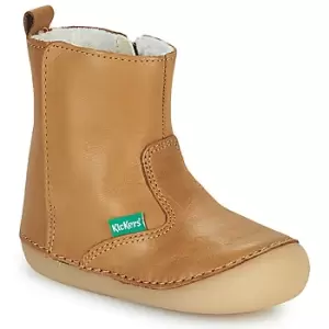 Image of Kickers SOCOOL CHO Girls Childrens Mid Boots in Brown. Sizes available:2 toddler,3 toddler,4 toddler,4.5 toddler,5.5 toddler,6 toddler