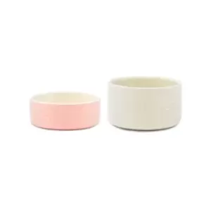 Image of Scruffs My First Bowl Set of 2 Small Pet Bowls Cream and Pink