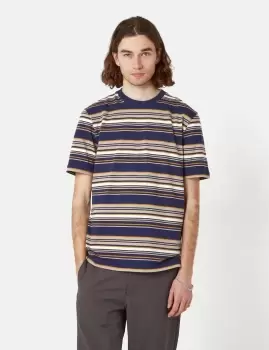 Image of Norse Projects Johannes Weekend Stripe T-Shirt - Dark Navy