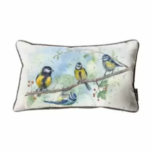 Image of Crossland Grove Bluetits Watercolour Cushion Mink 300x500mm