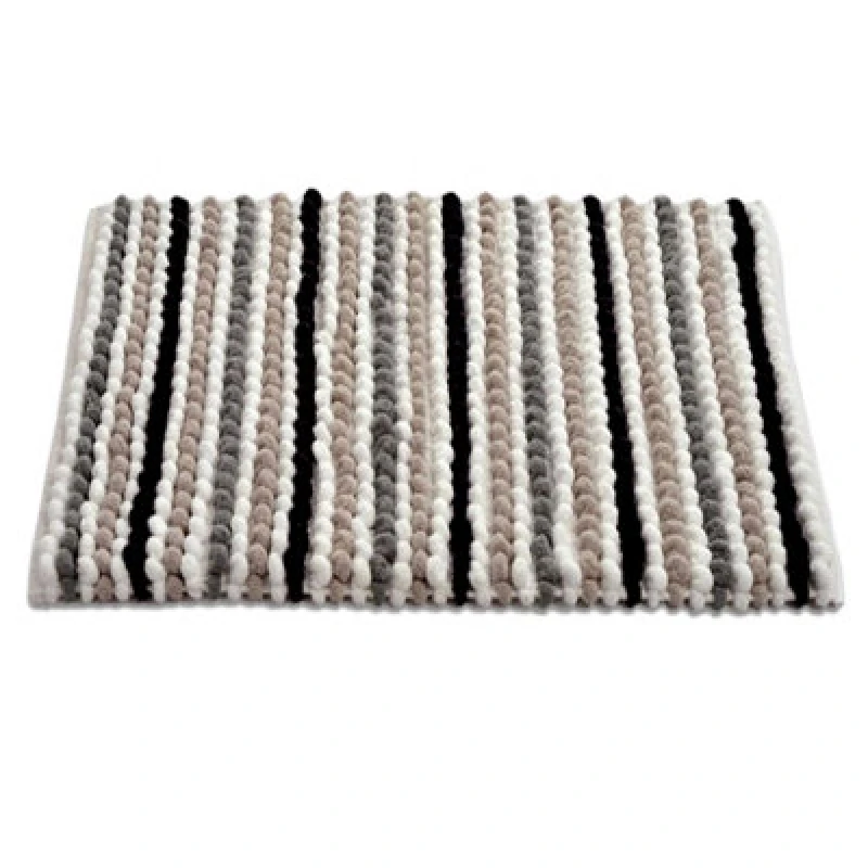 Image of Allure Bath Fashions Striped Chunky Bobble Bath Mat Grey