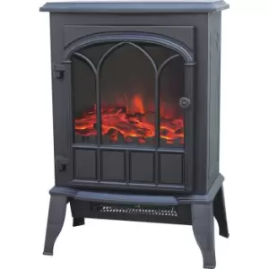 Image of Daewoo Flame Effect Stove Heater 2kW in Black