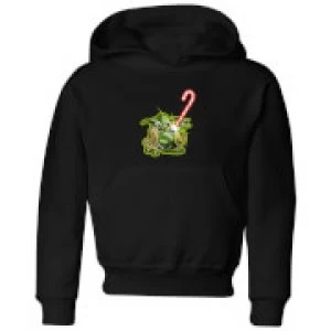 Image of Star Wars Candy Cane Yoda Kids Christmas Hoodie - Black - 7-8 Years