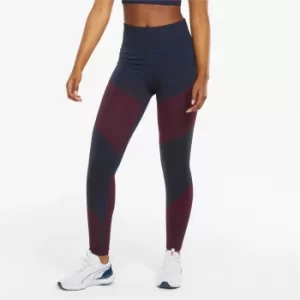 Image of PUMA Seamless High Waist 7/8 Womens Training Leggings, Spellbound/Sunblaze, size Medium, Clothing