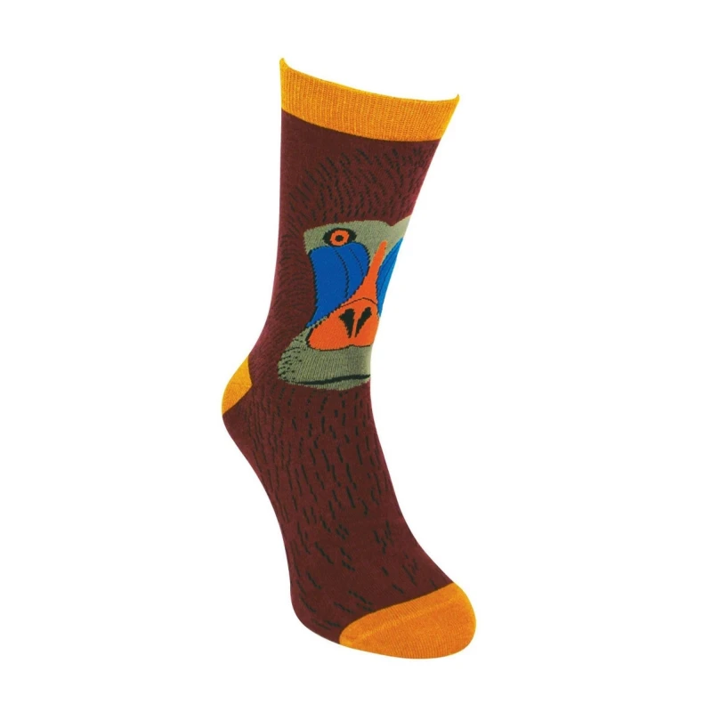 Image of Mr Heron Mr Heron Men Animal Patterned Soft Breathable Bamboo Novelty Socks in Brown Size: 6-11 Brown 6-11 Male 5019041199487