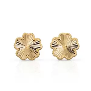 Image of JG Signature 9ct Gold Diamond-Cut Flower Stud Earrings