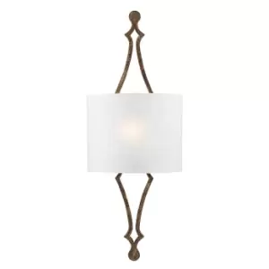 Image of Wall Light Sconce Distressed Gold leaf LED E27 60W Bulb