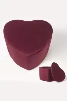 Image of Arundel Heart-Shaped Velvet Footstool with Storage