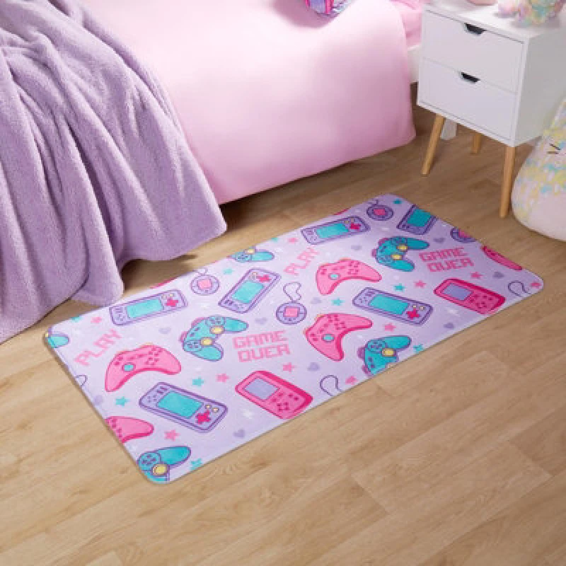 Image of OHS OHS Kids Rug Supersoft Washable Gaming Rugs Bedroom Carpet Mat in Lilac Size: Medium Lilac Medium Unisex 5027434197972
