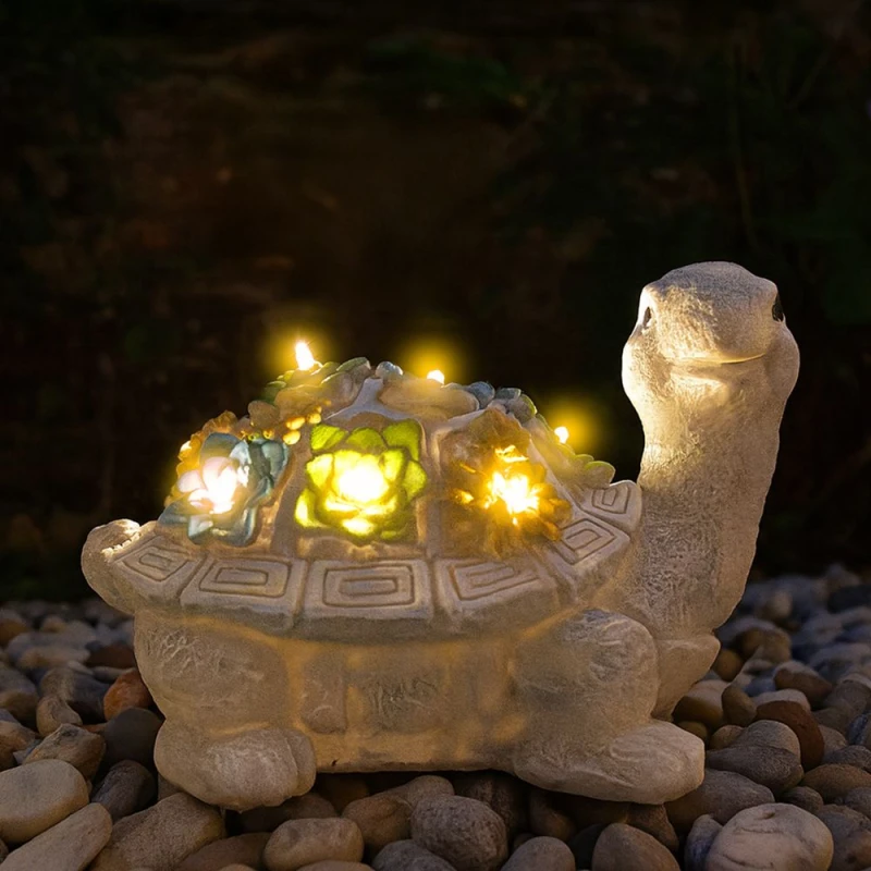 Image of ILFD Group Ltd Solar Turtle Garden Ornament 25Cm / 10" - Pack Of 12