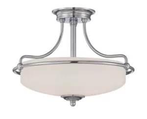 Image of Griffin 3 Light Semi Flush Ceiling Light Polished Chrome, E27