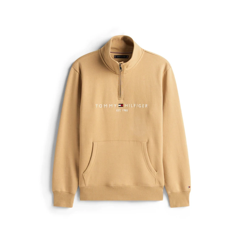 Image of Tommy Hilfiger Logo Mockneck Sweatshirt Camel GV7 male S
