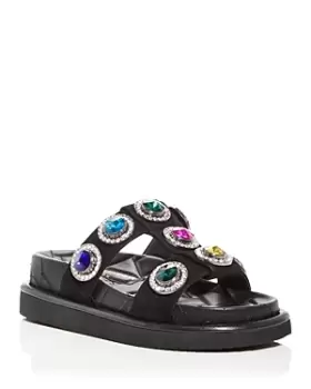 Image of Kurt Geiger London Womens Orson Embellished Platform Slide Sandals