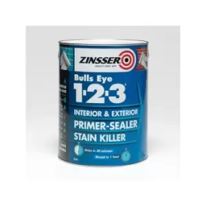 Image of Zinsser Bulls Eye 1-2-3 - Primer-sealer - Stain Killer - 5 Litre - White - White