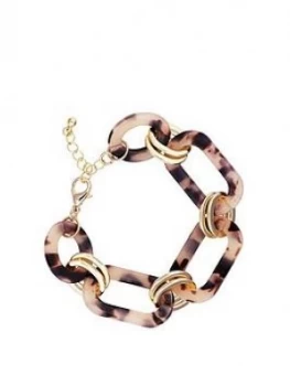 Image of Mood Gold Tort Resin Link T-Bar Bracelet