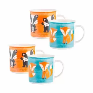 Image of Price & Kensington Set Of 4 Woodland Animals Fine China Mugs