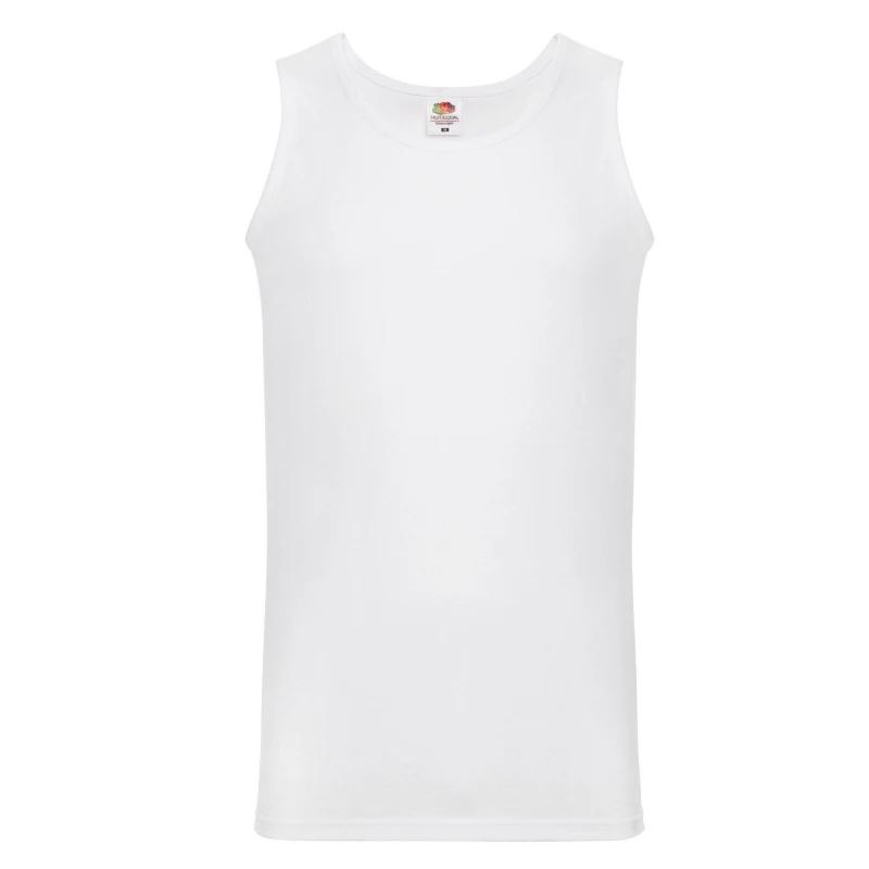Image of Fruit Of The Loom Fruit of the Loom Men Valueweight Athletic Vest Top in White Size: Small White S Male 5063470985494