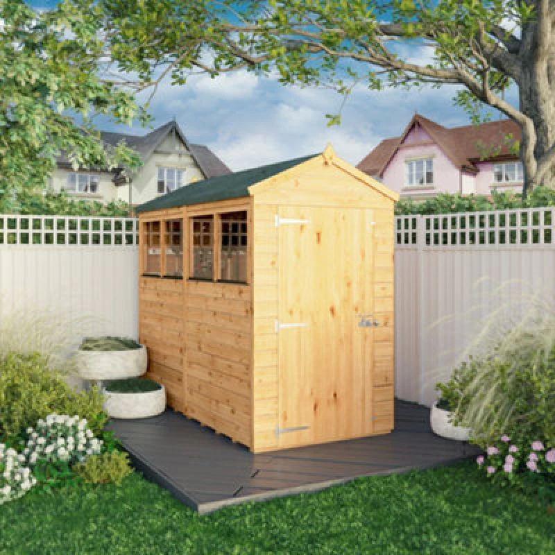 Image of Mercia 8 x 4 Woodsman Shiplap Apex Shed, Brown SI-100-001-0003